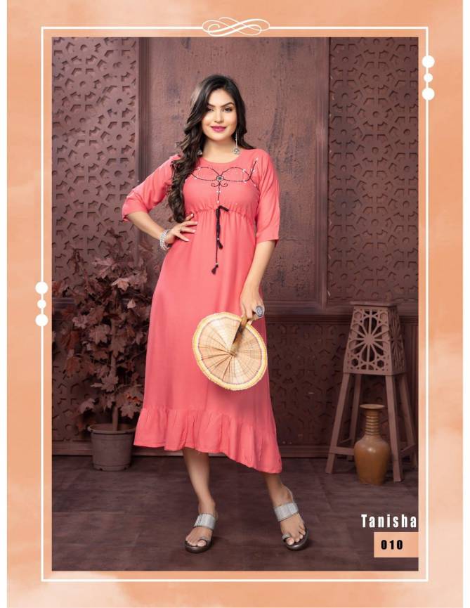 Tanisha 2 By Trendy Anarkali Style Designer Kurtis Catalog
